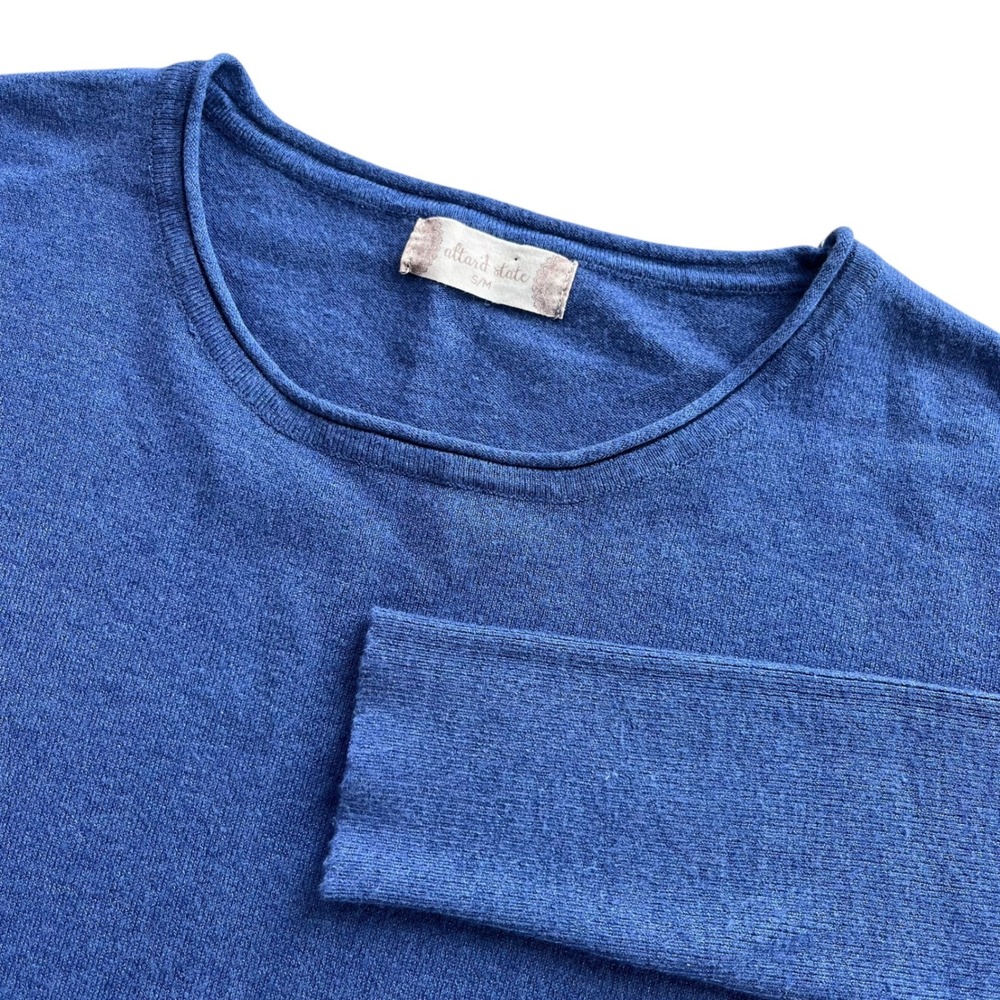 Altar'd State S/M Heather Blue Cozy Comfort Pocket Pullover Long Sleeved Sweater
